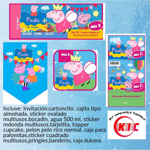 Kit Imprimible Candy Bar Kit Peppa Pig 1