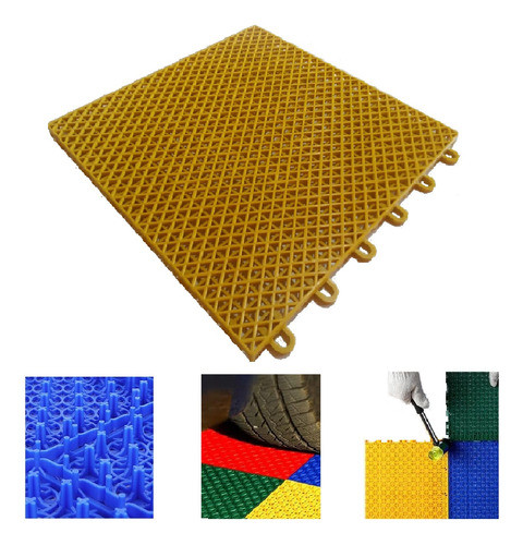 Piso Estrado Plástico Amarelo Vestiário Antiderrapante 06 Pç 0