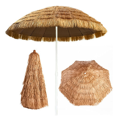Sombrilla Estilo Hawaiana Tiki 1.7m P/ Piscina Jardín El Rey 0