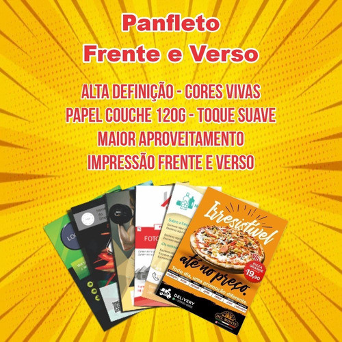 2500 Flyer Panfleto Foulder 120g 10x14cm  Frente Premium 1