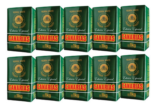 Yerba Mate Canarias Edición Especial 1 Kg Pack X10 U Brasil 0