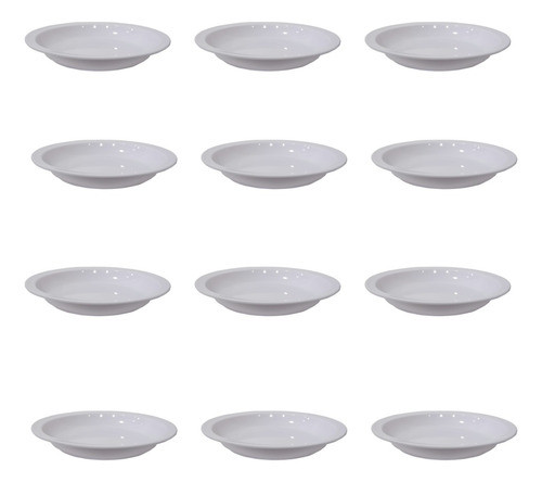 Plato Hondo Melamina Blanco Redondo 23 Cm Ala Angosta X12 U 0