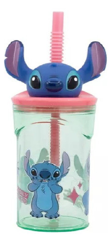 Vaso 360 Ml Tapa Figura 3d Stitch Playking 0