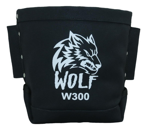 Bolso Herramientas Lona Negra Wolf, Asa Cinturón, 13x25x23cm 0