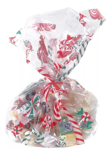 Bolsitas Celofan Navidad Transp. Cotillon X 20 U Candy Bar 1