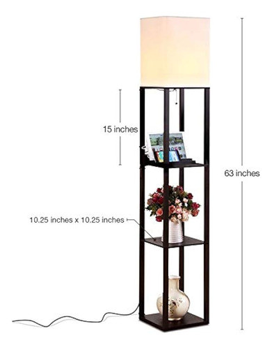 Cargador Brightech Maxwell - Lámpara De Pie Con Repisa Con P 1