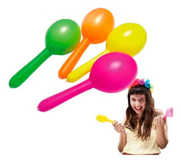 Combo Maracas Fluo Redondas X 10 Plastica Cotillon Carioca 0