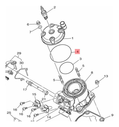 O-ring Tapa Cilindro   Orig. Yamaha Yz 80/85 Panella Motos 1