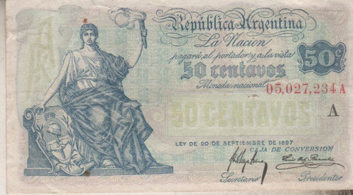 Billete Argentina - 50 Centavos - Caja De Conversion - 1918 0