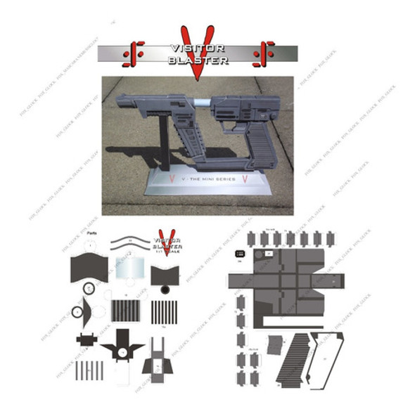 V Invasion Extraterrestre Pistola Cobalto Vblaster Papercraf 0