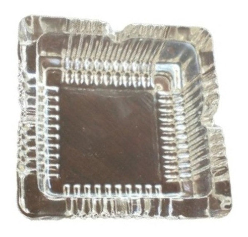 Cenicero Cuadrado De Vidrio Labrado 0
