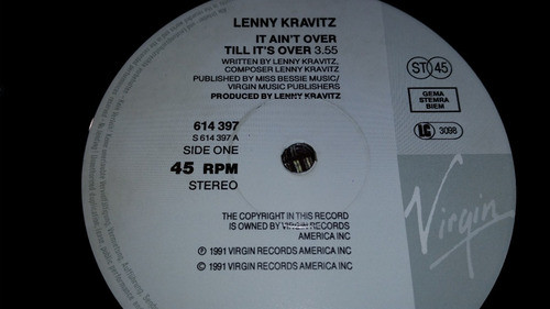 Lenny Kravitz It Aint Over Til Its Over Vinilo Maxi Germany 1