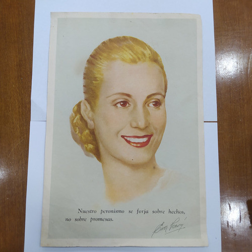 Antigua Lámina Evita Perón Década Del 50 0