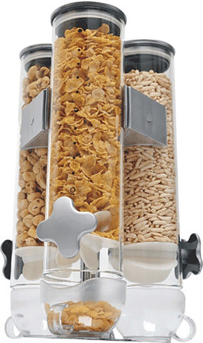 Dispenser De Cereal Triple De Vidrio Hw2841 Bazarnet 0