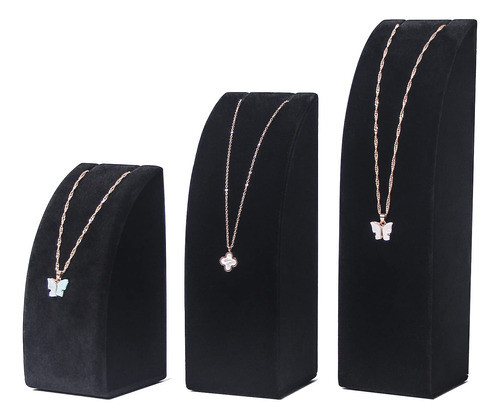 3 Soportes De Exhibicion Para Collares Y Pendientes - Negro 0