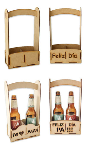 Cervecero Doble Portacervezas Fibrofacil Liso Feliz Día X12u 0