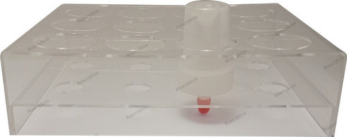 Rack Em Acrílico 12 Furos  Para  Exame  Parasitológico 0