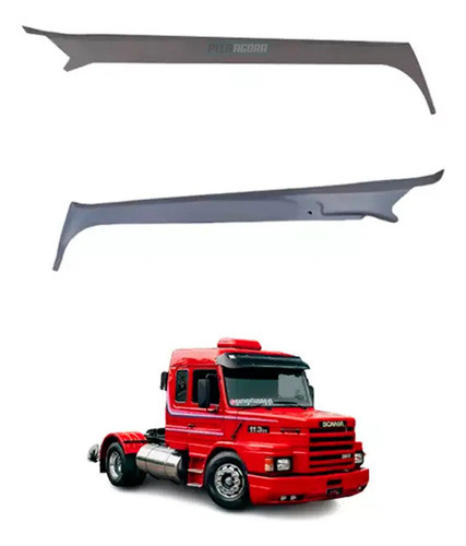 Par Moldura Coluna Parabrisa Esq Dir Para Scania 113 Cinza F 1