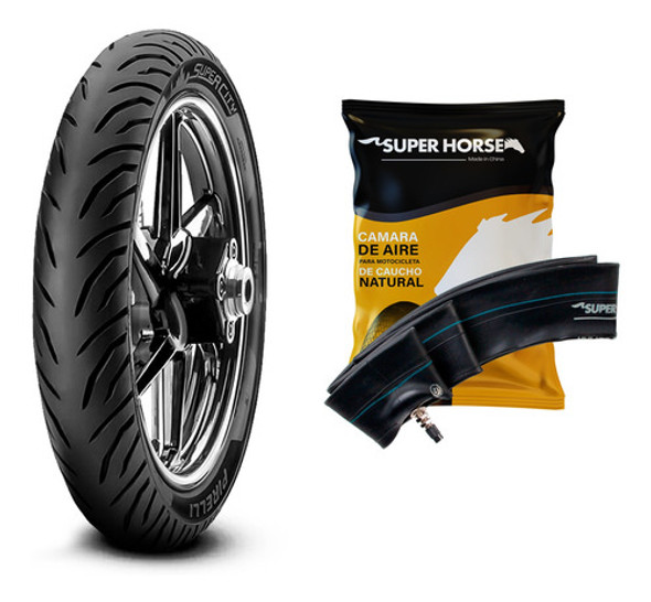 Cubierta 90 90 18 Pirelli Super City Cg 150 Titan +camara Sh 0