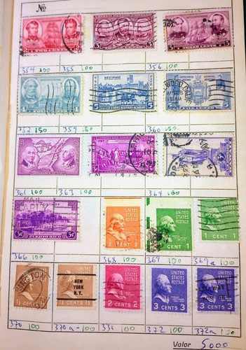 Lote De 18 Estampillas Unidos 1936 Yt. 354- 372 0