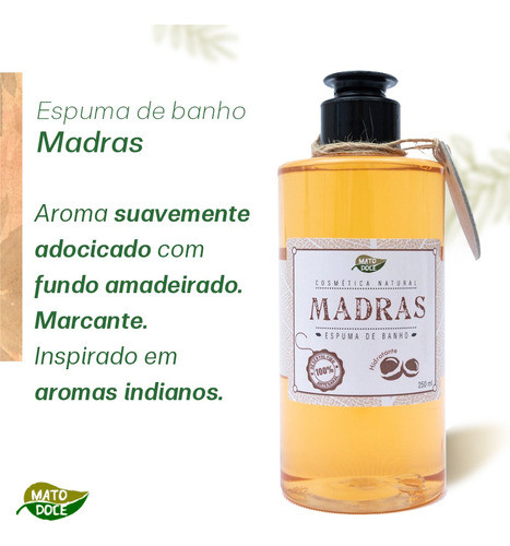 Espuma De Banho Hidratante Madras Frasco 250ml Aromático 1