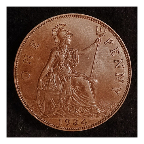 Gran Bretaña 1 Penny 1934 Excelente Km 838 1
