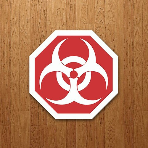 Placa Quadro Nerd Geek - Risco Biológico - Biohazard 0