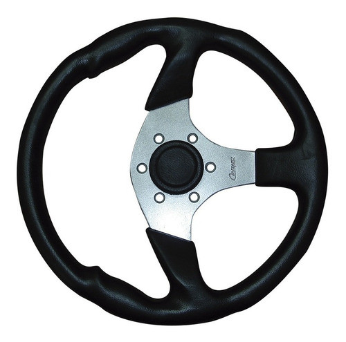 Volante Nautico Goma Centro Chapa Negro 330 Mm(aluminio) 0