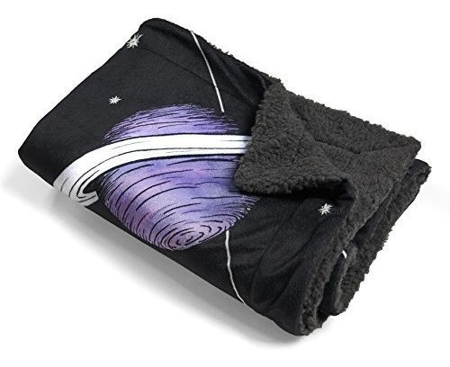 Jaxsons World Baby Blanket With Sherpa Backing Outer Space T 1