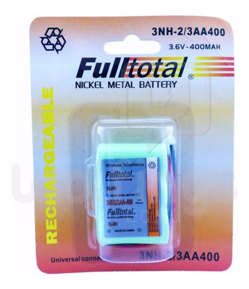 1 Bateria 3nh 2/3 Aa Recargable 400 Mah 3.6v Telefono Inalam 0