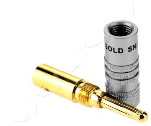 10 X 24k Oro Placa Latón Altavoz 4mm Cable De Audio Cable Co 1