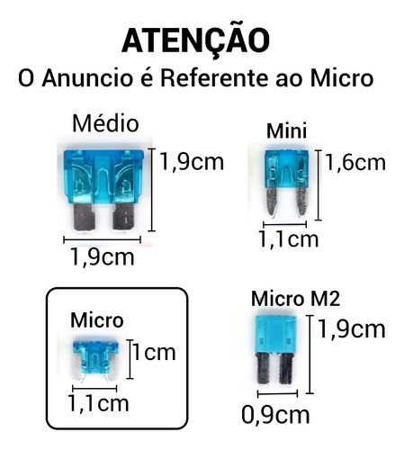Kit 35 Micro Fusiveis Curto 1