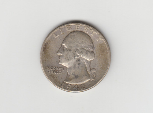 Moneda Eeuu 1/4 Dolar Año 1942 Plata Muy Bueno 0