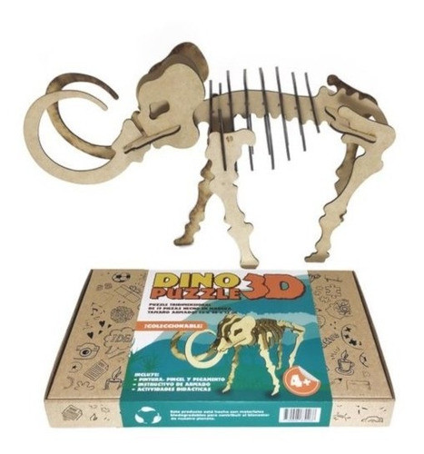 Puzzle 3d Madera En Set De Arte | Mamut | Escool | Dinosauri 0