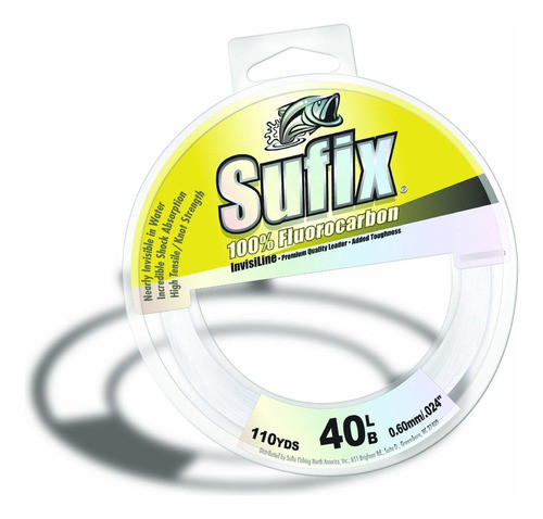 Sufix Invisiline Fluorocarbon Línea Pesca 40 Lb 110 Yardas 1