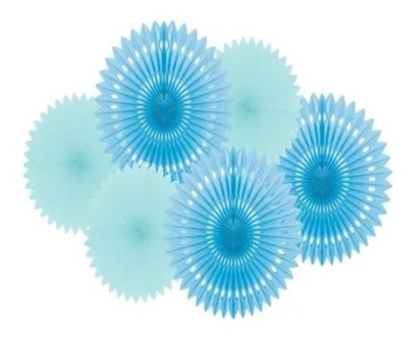 Guirnalda Abanico Multicolor/ Rosa / Celeste Decoracion 0