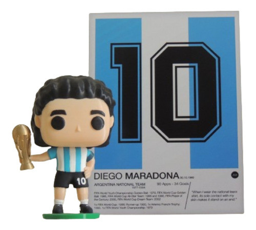 Muñeco Diego Selección Argentina Aaaj Pop3d + Cuadro Dorsal 0