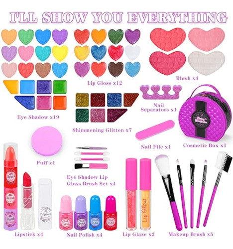 Kit De Maquillaje Para Niños, 66 Piezas, Juego De 1