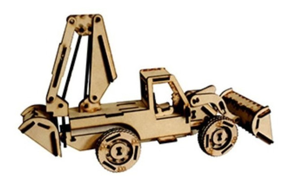Retroexcavadora  Puzzle 3d Madera Armar Camion Rompecabezas 0