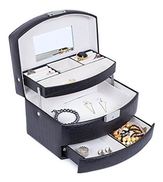 La Mejor Caja De Joyeria De 3 Niveles De Piel Sintetica De 0