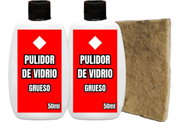Oxido Cerio 100ml Grueso Pulido Vidrio Paño A Mano 0
