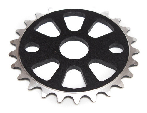Plato 25t Aluminio Negro Y Cromado 525 - Linea Pro Bmx 0