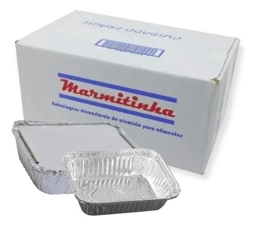 100un Bandeja Alumínio Marmitinha M120 Marmita Tampa 500ml 0