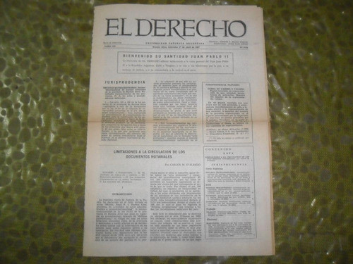 El Derecho Uca 1987 Bienvenido Santidad Papa Juan Pablo Ii 0