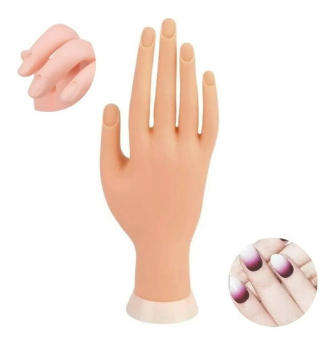 Mão Para Treinamento Manicure Unha Gel Acrigel Porcelana 0