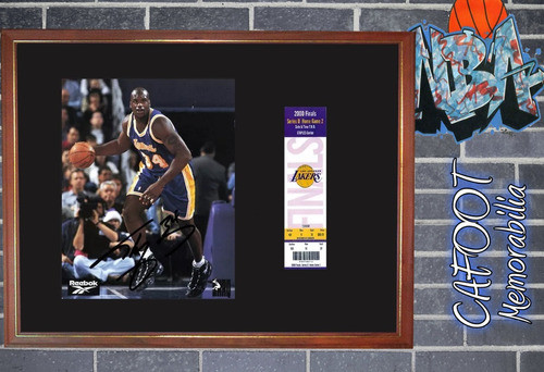 Shaquille O'neal Lakers Campeon Nba 2000 Foto Firma Entrada 0