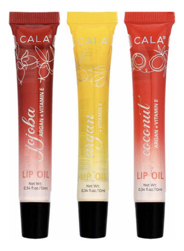Cala Lip Oil Trio: Jojoba, Argan, Coconut Hidratante Labial 1