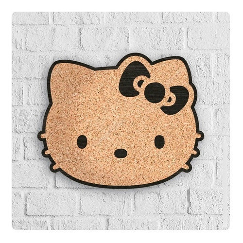 Pizarra Corcho Base Madera 37,5x30,6 Hello Kitty Gato Cat 1