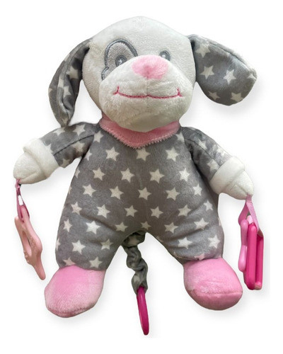 Colgante Para Bebe, Perrito Gris Con Sonajero Y Mordillo 0