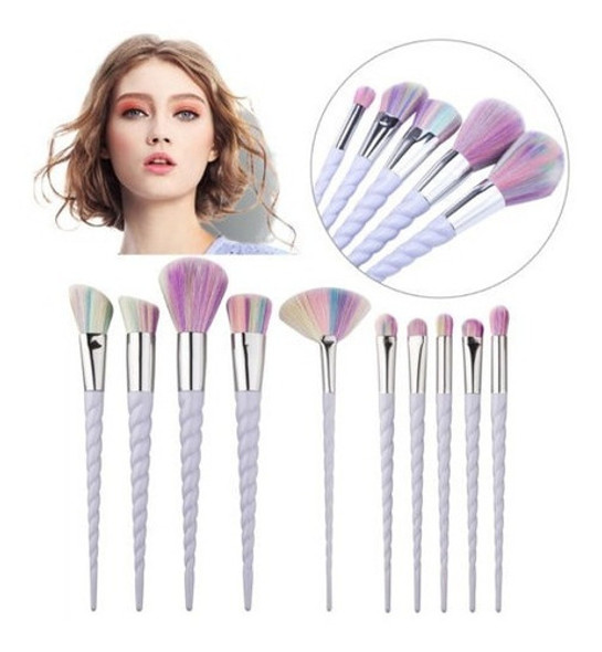 Set De Pinceles De Maquillaje Profesional Fundación Polvo De 0
